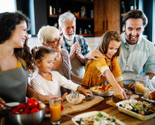 A family making a holiday meal.