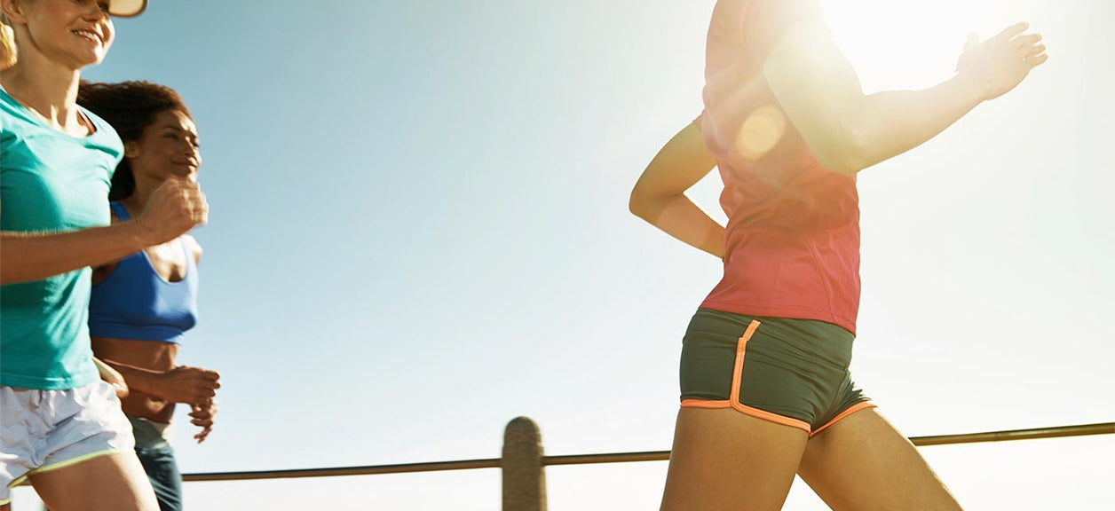 Woman running on boardwalk in air quality story