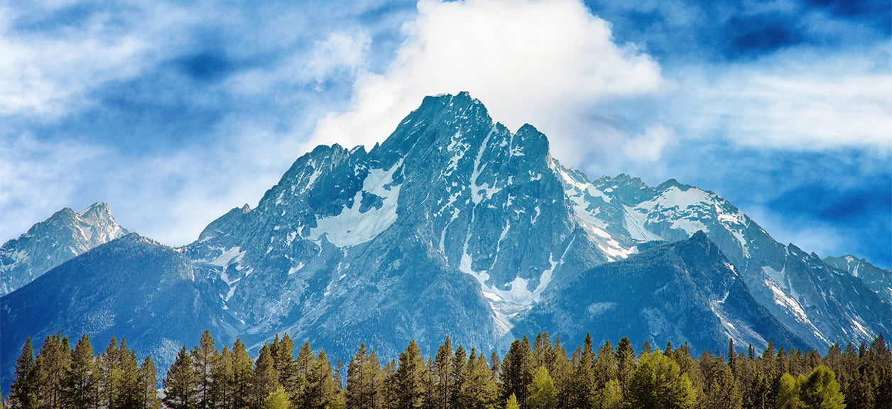 mountains with clouds in background