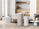 The Airmega 350 and Airmega 450 placed in a living room area