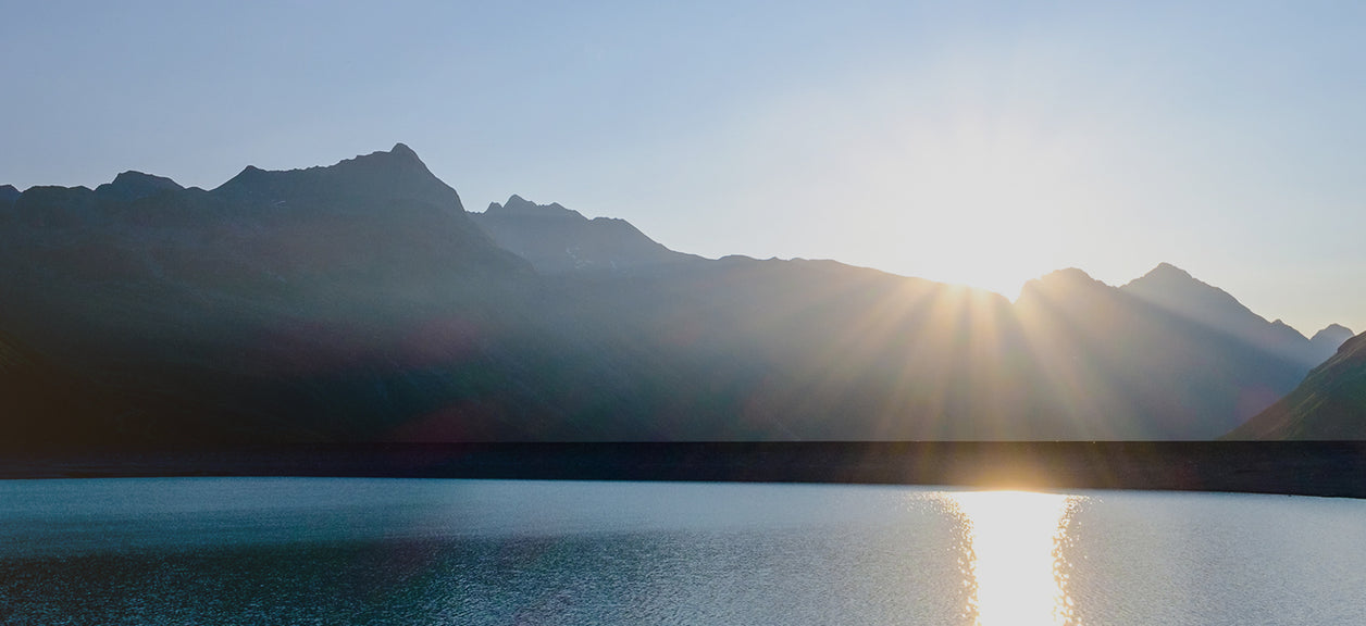reservoir with sunrise