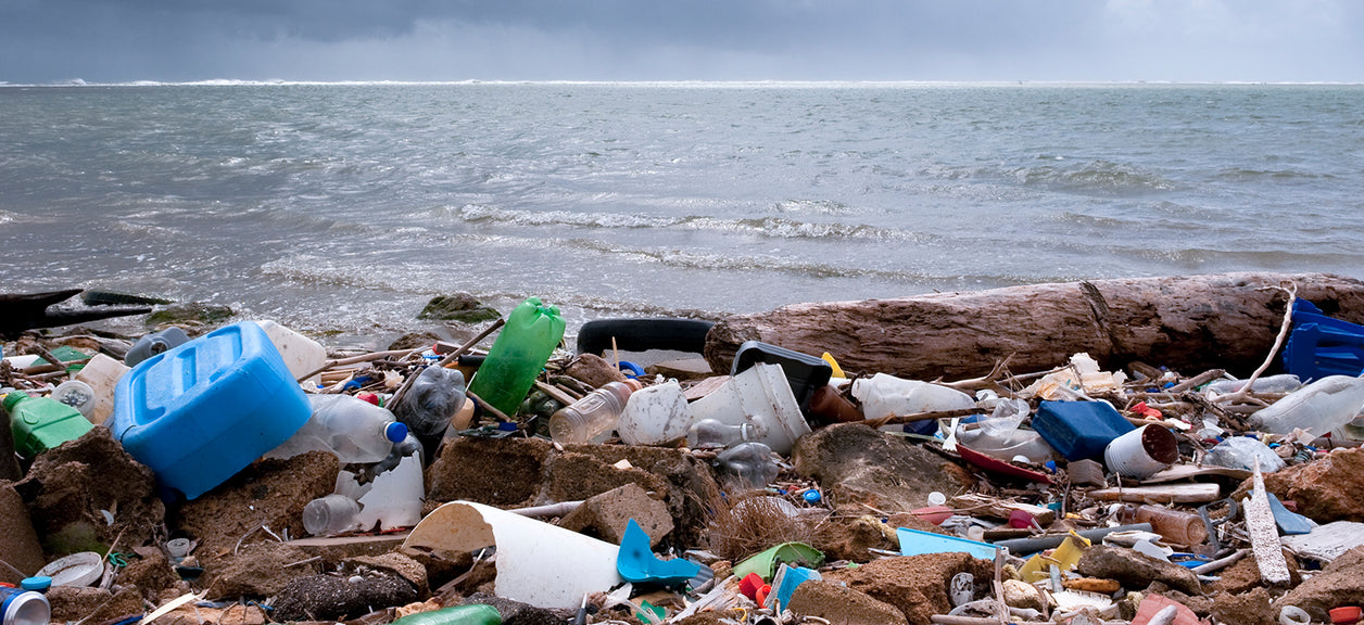 trash on beach