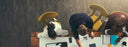 birds eye view of people working in an office
