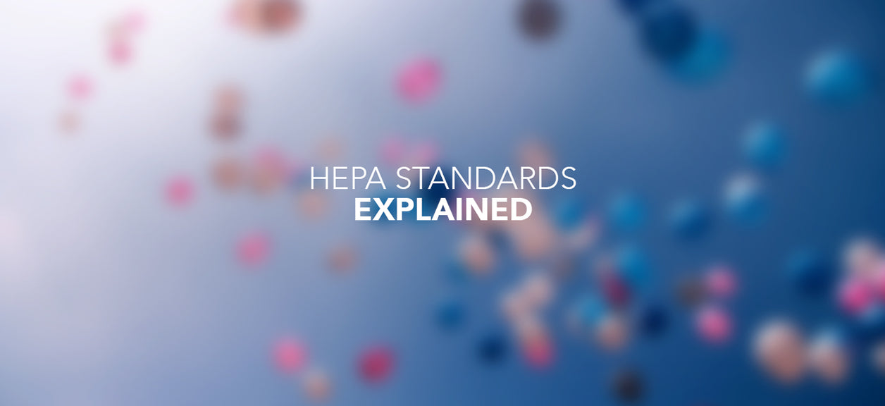 What is a HEPA filter? An image of HEPA filters saying: HEPA standards explained.