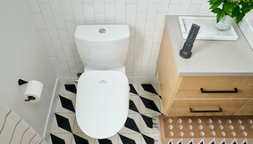 Bathroom shot from above.