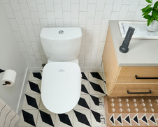 Bathroom shot from above.