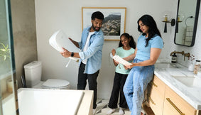 A family installing a bidet.
