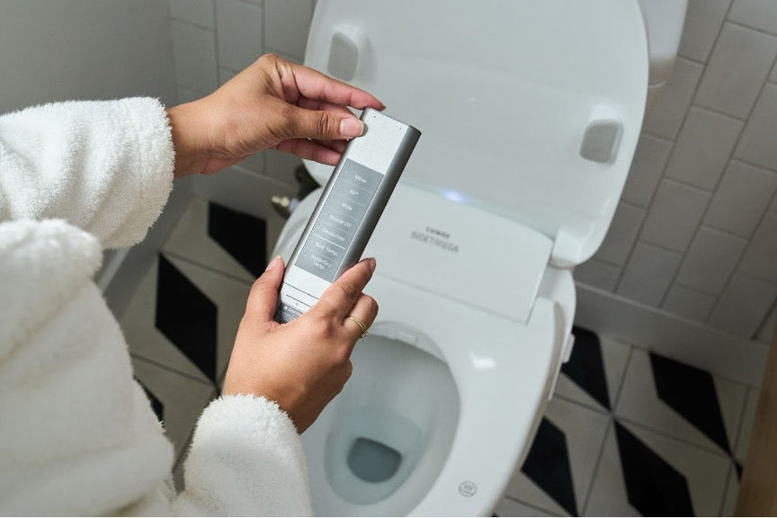 Bidetmega controller in bathroom.