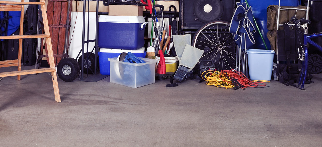 messy winter garage