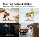 Set it and let the purifier adjust automatically. Smart mode responds to changing conditions by switching between Sleep and Eco modes and adjusting airflow speed as needed.