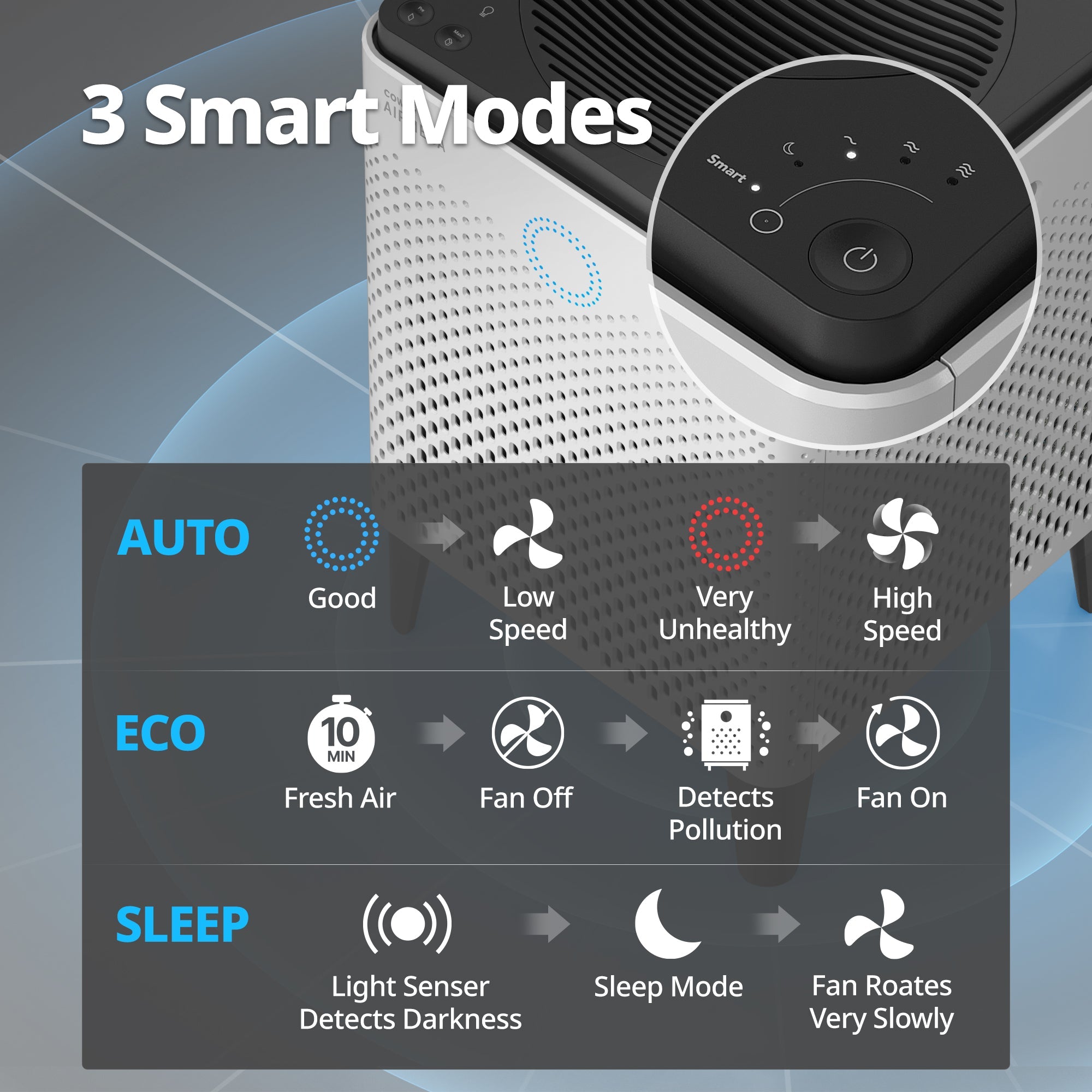 AIRMEGA 300W 空気清浄機 グレー Coway Airmega 300 - Large Room Air Purifier with Air Quality